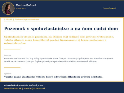 Príklad z praxe - Pozemok v spoluvlastníctve a na ňom cudzí dom
